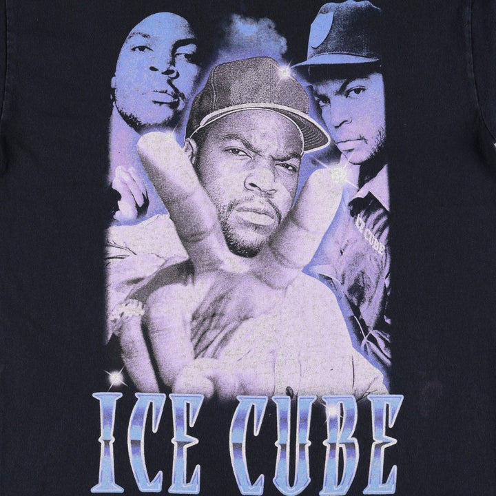 ICE CUBE Rap T-shirt, Men's M size unclear black type Vintage Second Hand