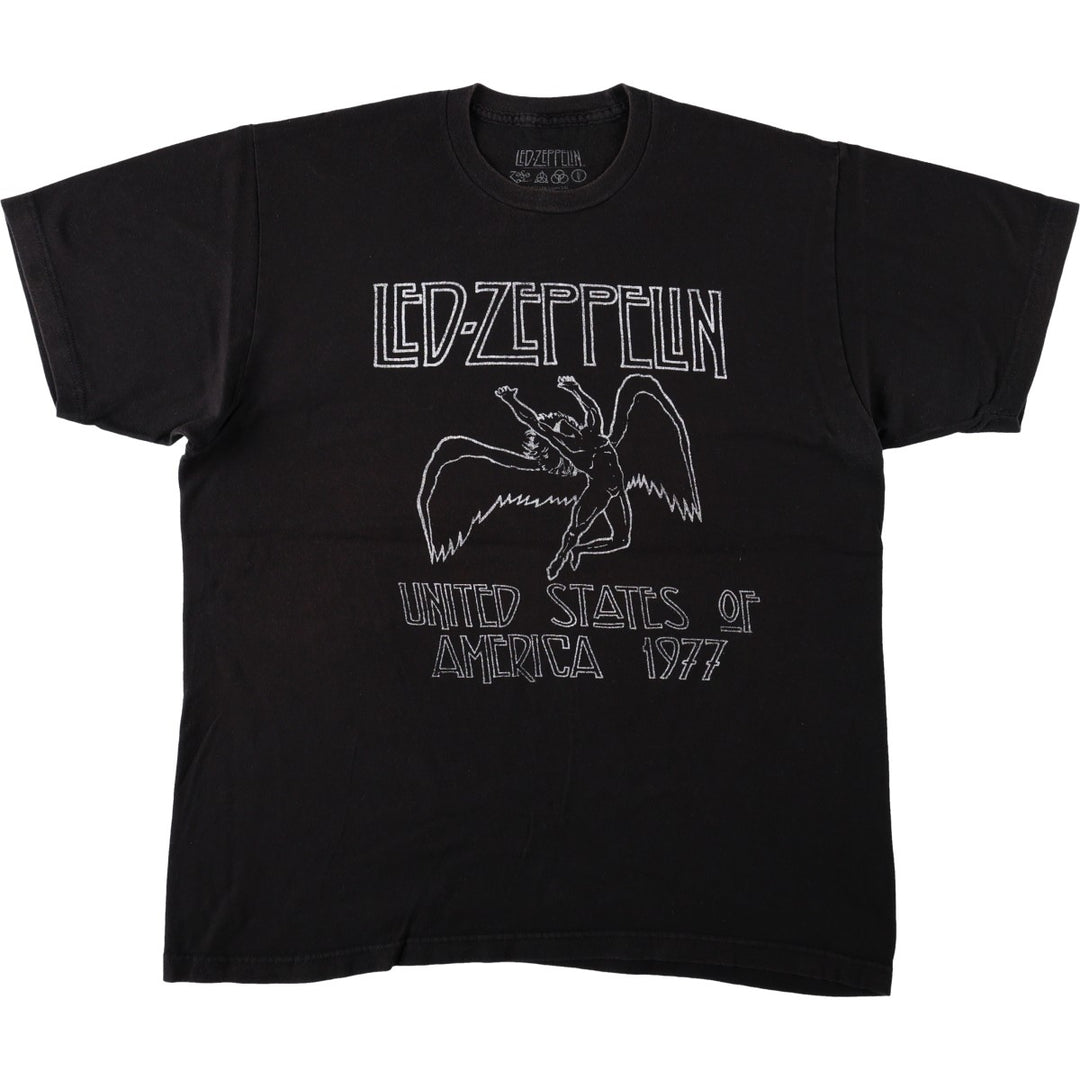 Led Zeppelin Band T-shirt, Band T, Men's L size cotton black type Vintage Second Hand