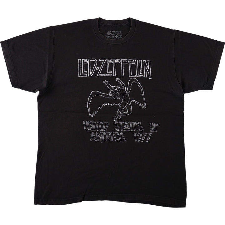 Led Zeppelin Band T-shirt, Band T, Men's L size cotton black type Vintage Second Hand