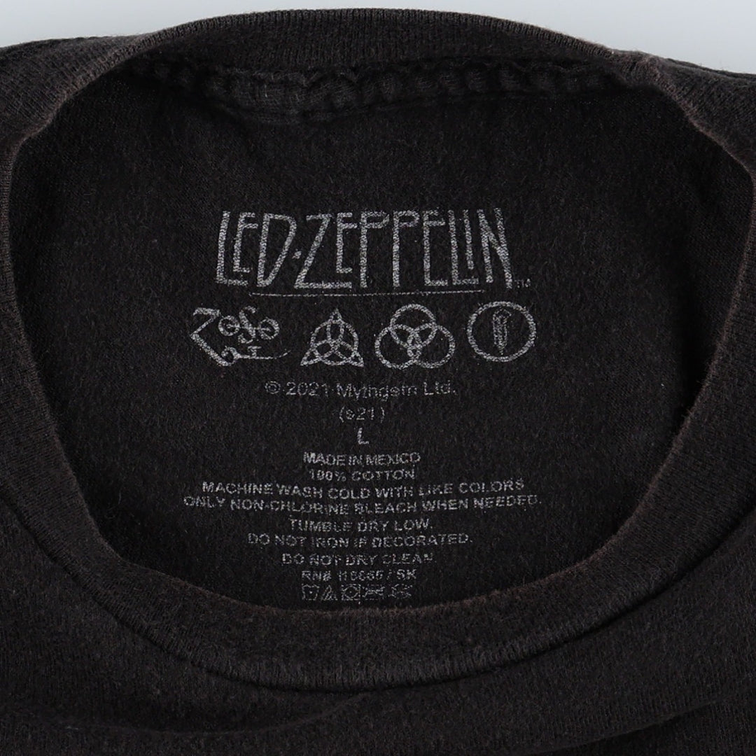 Led Zeppelin Band T-shirt, Band T, Men's L size cotton black type Vintage Second Hand