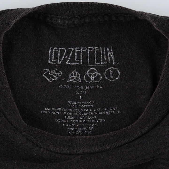Led Zeppelin Band T-shirt, Band T, Men's L size cotton black type Vintage Second Hand