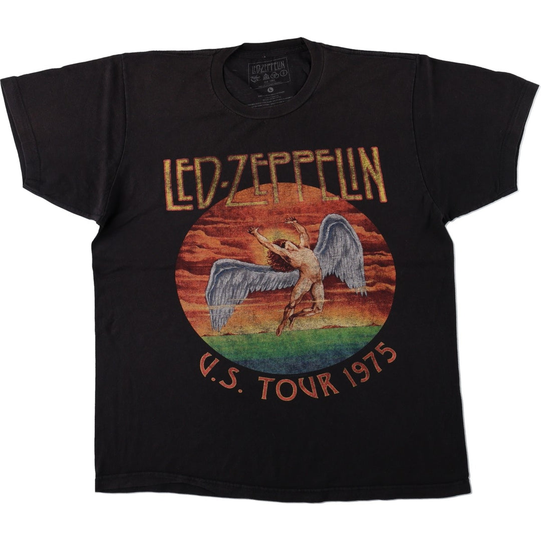 Led Zeppelin Band T-shirt, Band T, Men's L size cotton black type Vintage Second Hand