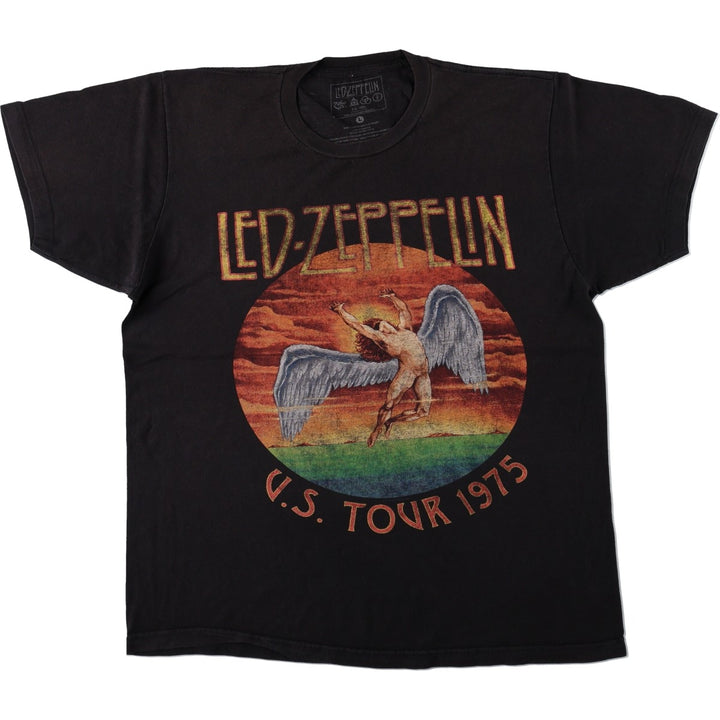 Led Zeppelin Band T-shirt, Band T, Men's L size cotton black type Vintage Second Hand