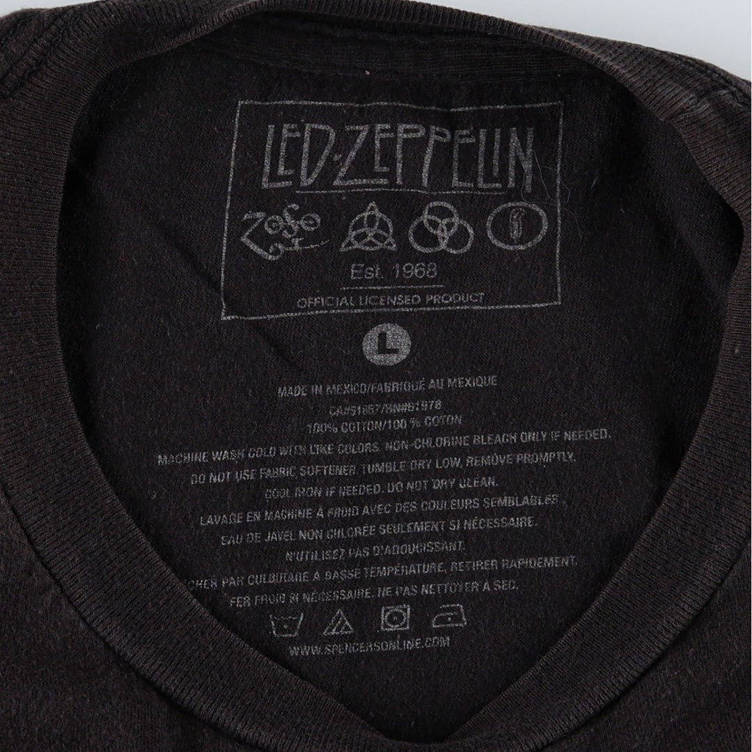 Led Zeppelin Band T-shirt, Band T, Men's L size cotton black type Vintage Second Hand
