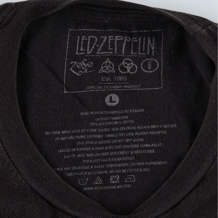 Led Zeppelin Band T-shirt, Band T, Men's L size cotton black type Vintage Second Hand