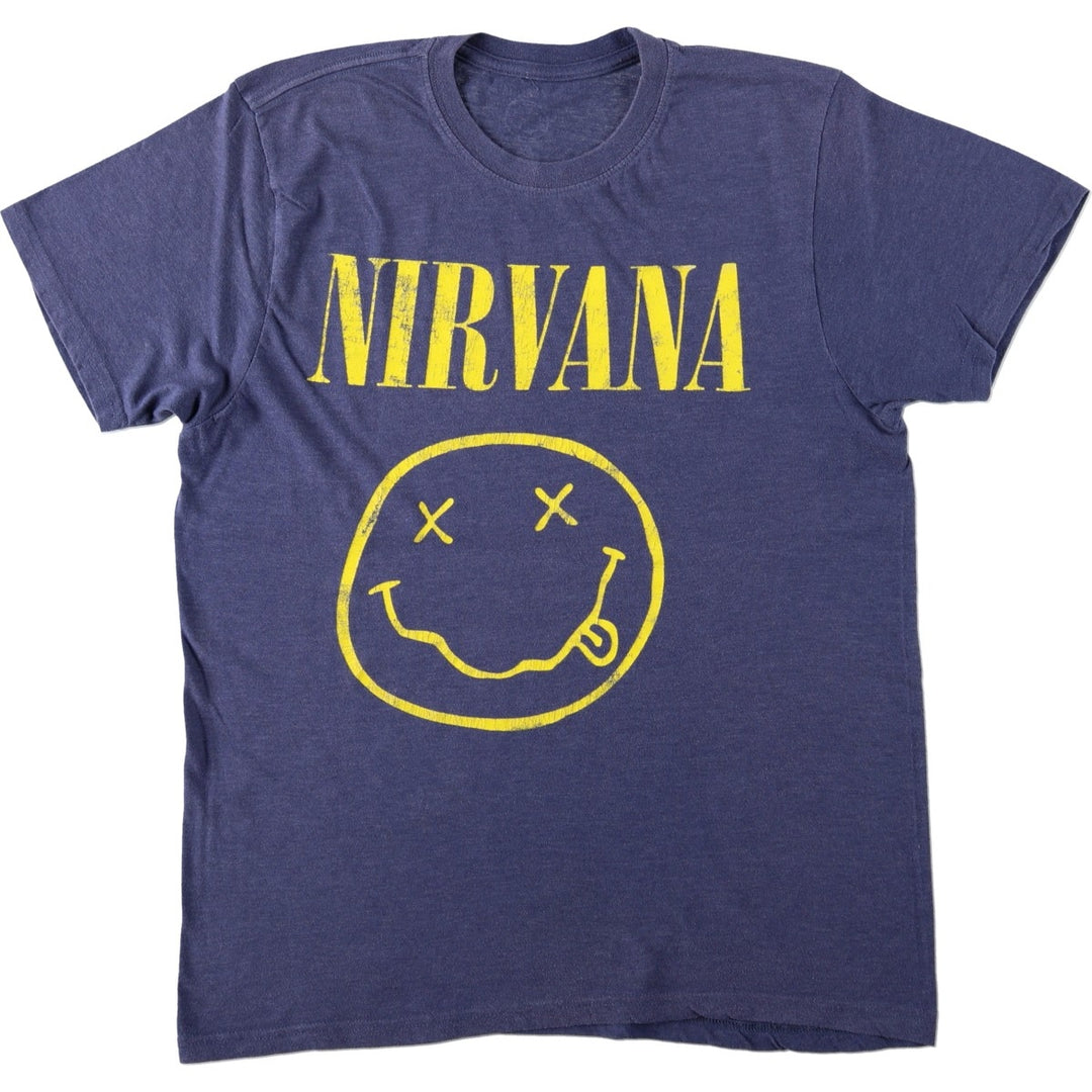 NIRVANA Nirvana Band T-shirt, Band T, Men's XL size unclear blue type Vintage Second Hand