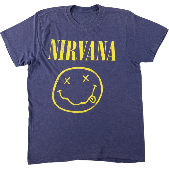 NIRVANA Nirvana Band T-shirt, Band T, Men's XL size unclear blue type Vintage Second Hand