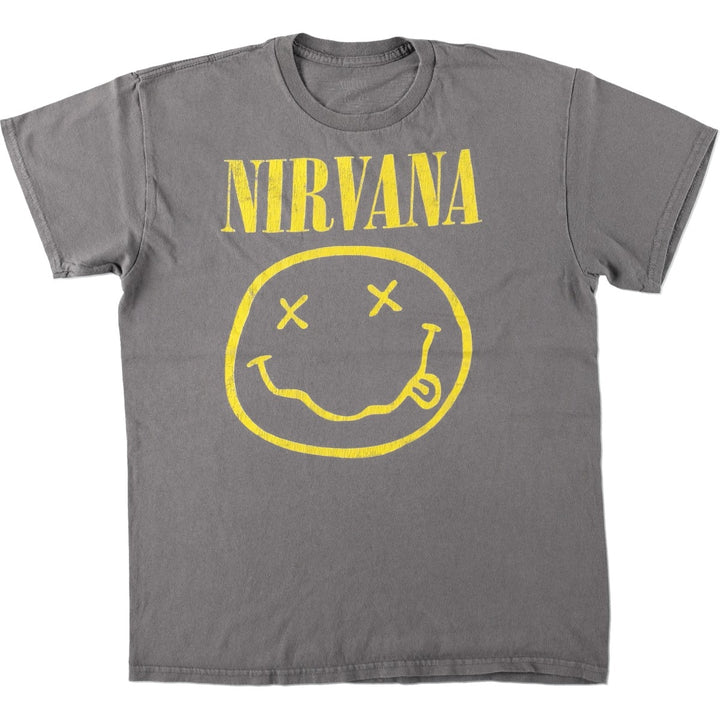 NIRVANA Nirvana Band T-shirt, Band T, Men's M size cotton Charcoal Vintage Second Hand