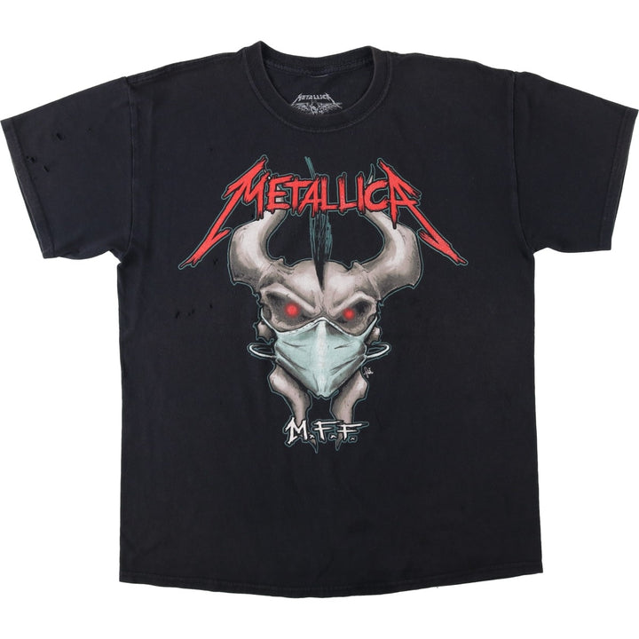 METALLICA Metallica Band T-shirt Band T Men's L size cotton black type Vintage Second Hand