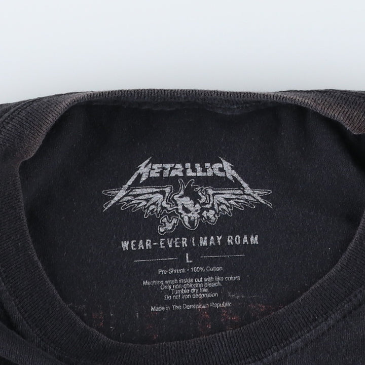 METALLICA Metallica Band T-shirt Band T Men's L size cotton black type Vintage Second Hand