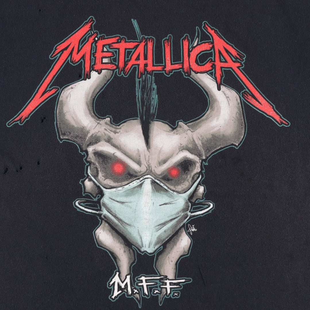 METALLICA Metallica Band T-shirt Band T Men's L size cotton black type Vintage Second Hand