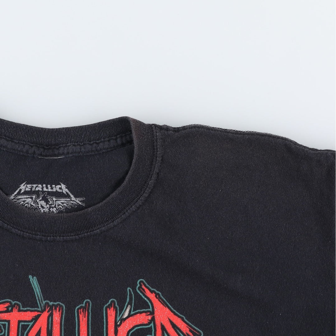 METALLICA Metallica Band T-shirt Band T Men's L size cotton black type Vintage Second Hand