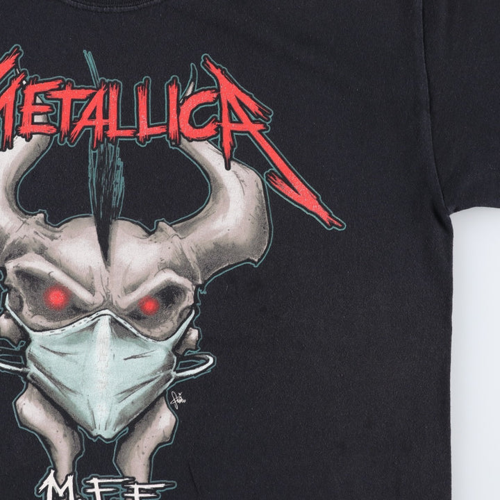 METALLICA Metallica Band T-shirt Band T Men's L size cotton black type Vintage Second Hand