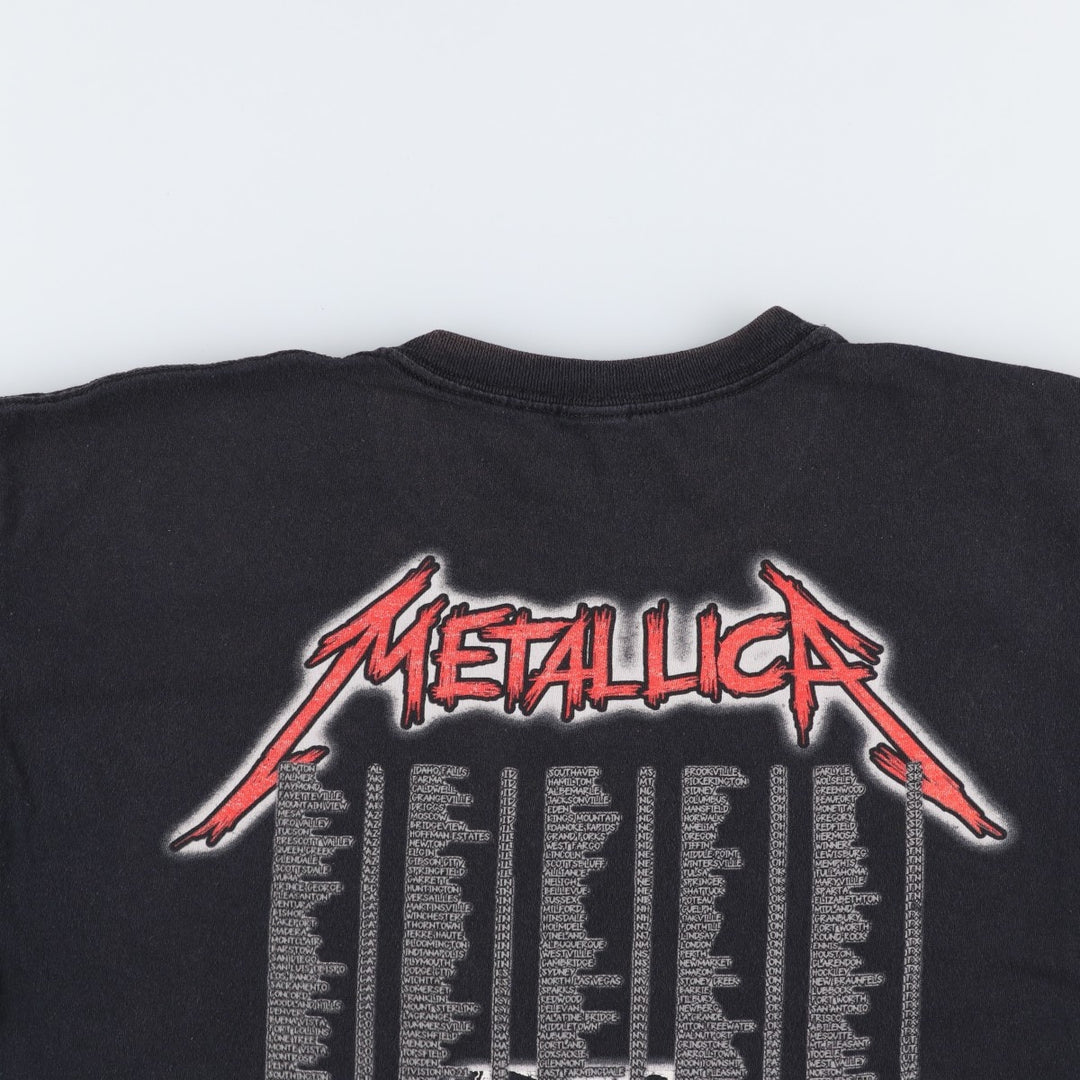 METALLICA Metallica Band T-shirt Band T Men's L size cotton black type Vintage Second Hand