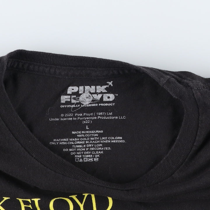 PINK FLOYD Pink Floyd Band T-shirt Band T Men's L size cotton black type Vintage Second Hand
