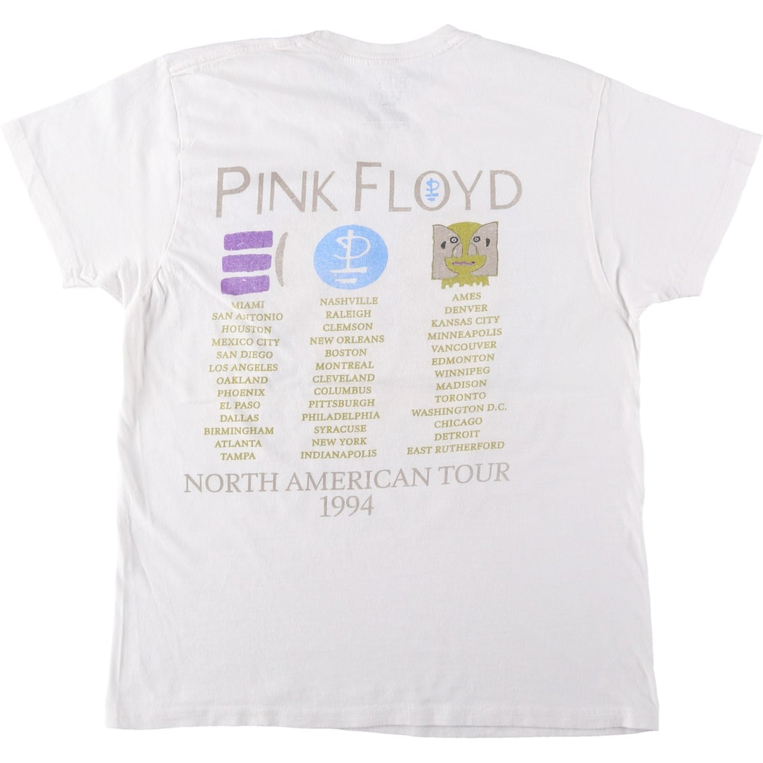 PINK FLOYD Pink Floyd Band T-shirt Band T Men's L size cotton white type Vintage Second Hand