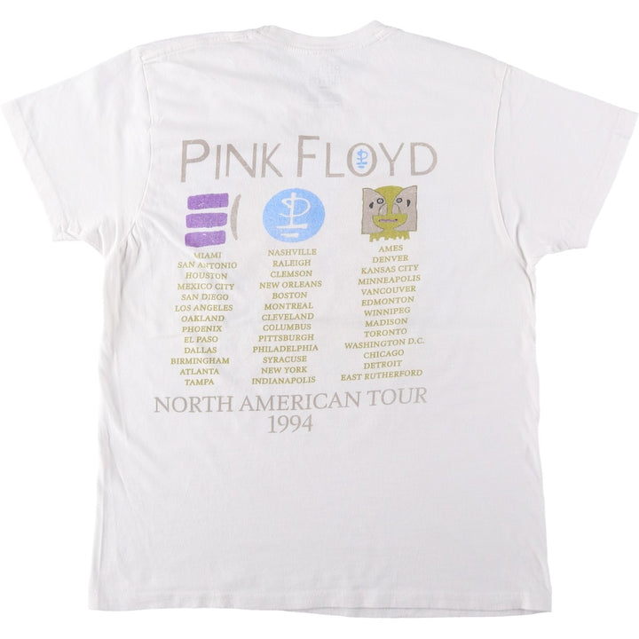 PINK FLOYD Pink Floyd Band T-shirt Band T Men's L size cotton white type Vintage Second Hand