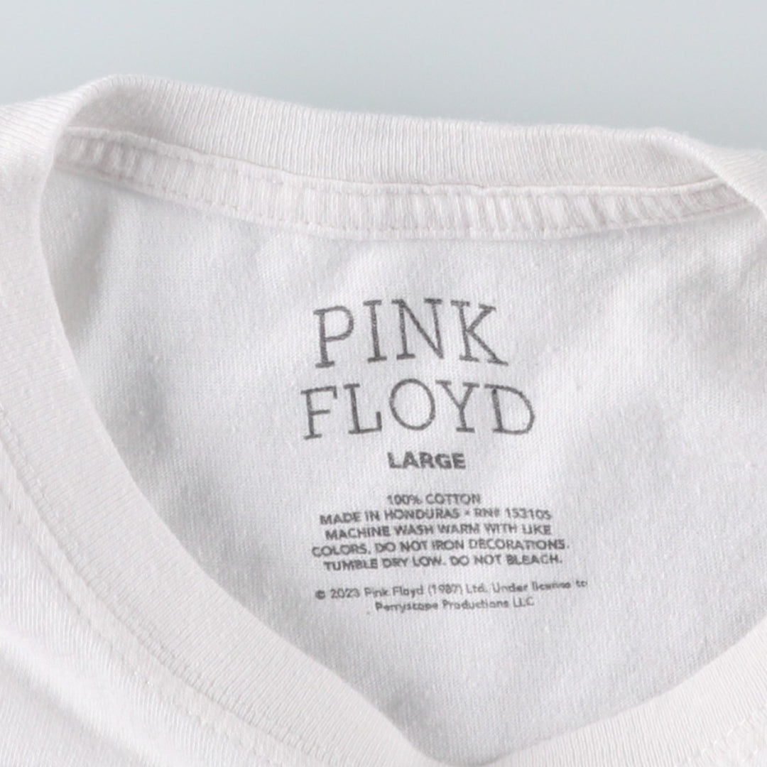 PINK FLOYD Pink Floyd Band T-shirt Band T Men's L size cotton white type Vintage Second Hand