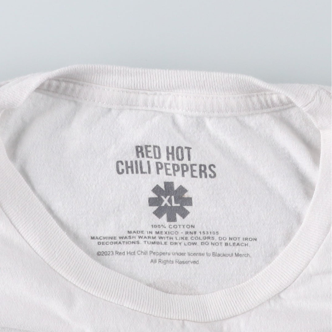 RED HOT CHILI PEPPERS Red Hot Chili Peppers Band T-shirt Band T Men's XL equivalent cotton white type Vintage Second Hand