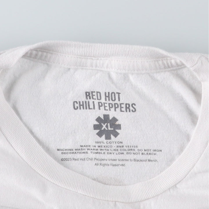 RED HOT CHILI PEPPERS Red Hot Chili Peppers Band T-shirt Band T Men's XL equivalent cotton white type Vintage Second Hand