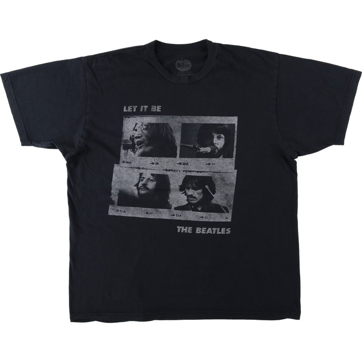THE BEATLES Band T-shirt, Band T, Men's XL size cotton black type Vintage Second Hand