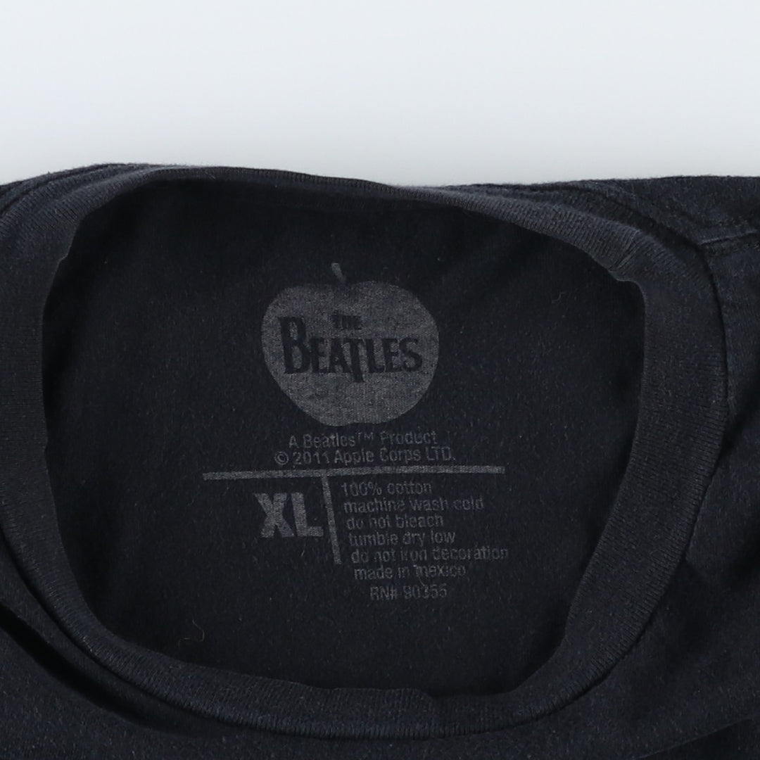 THE BEATLES Band T-shirt, Band T, Men's XL size cotton black type Vintage Second Hand