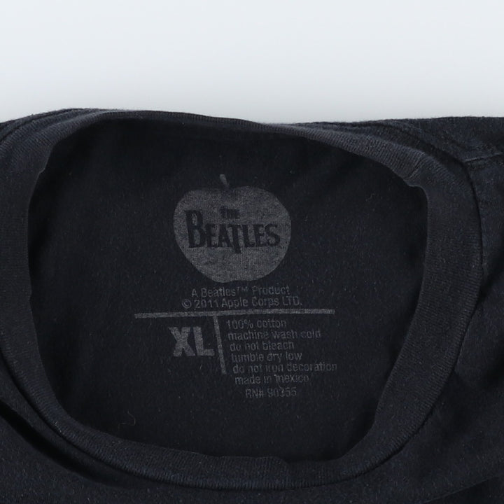 THE BEATLES Band T-shirt, Band T, Men's XL size cotton black type Vintage Second Hand