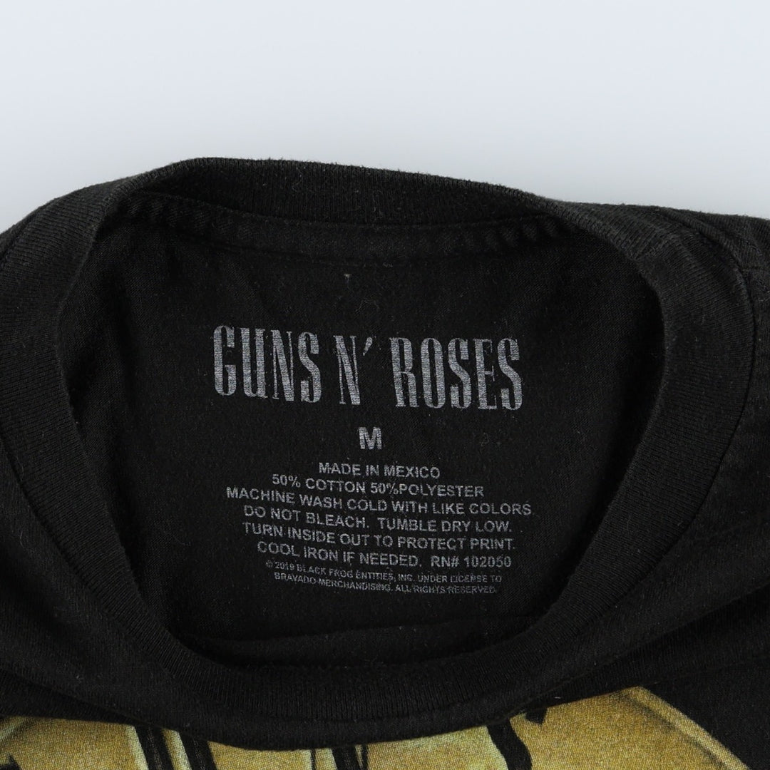 Guns N' Roses Band T-shirt, Men's M size cotton black type Vintage Second Hand
