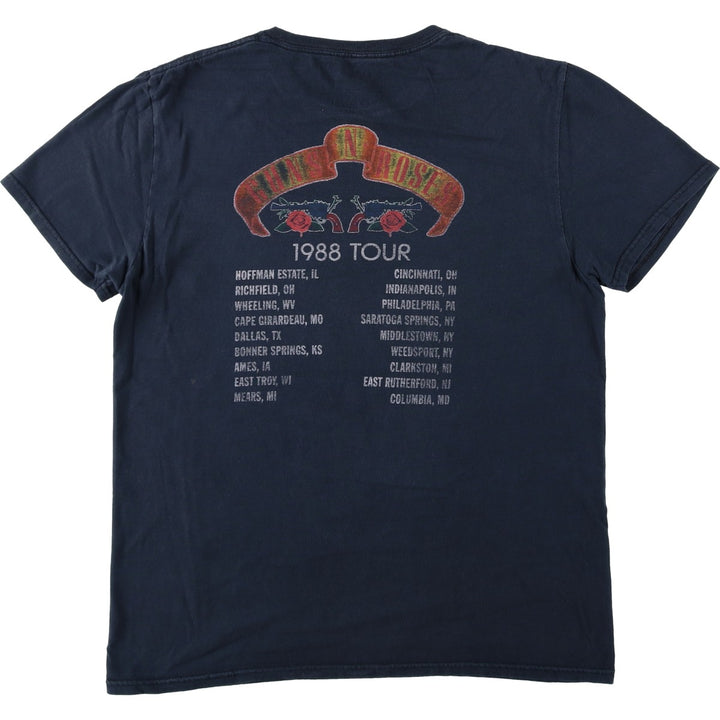 BRAVADO Guns N' Roses Skull Pattern Band T-Shirt (Men's Size M) cotton black type Vintage Second Hand