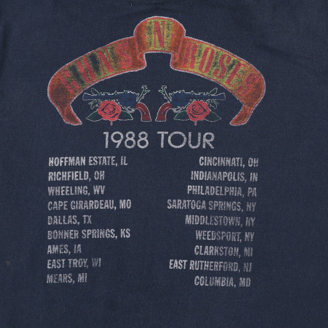 BRAVADO Guns N' Roses Skull Pattern Band T-Shirt (Men's Size M) cotton black type Vintage Second Hand