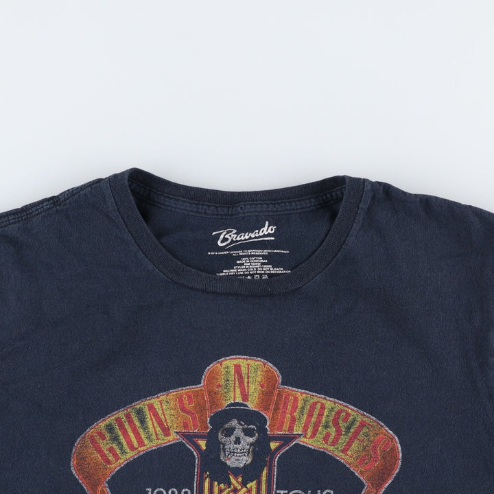 BRAVADO Guns N' Roses Skull Pattern Band T-Shirt (Men's Size M) cotton black type Vintage Second Hand
