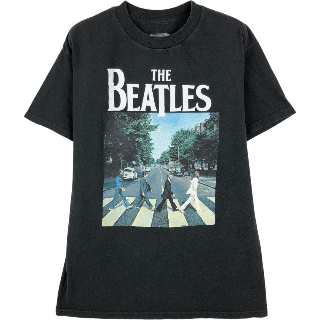 THE BEATLES Band T-shirt, Men's M size cotton black type Vintage Second Hand