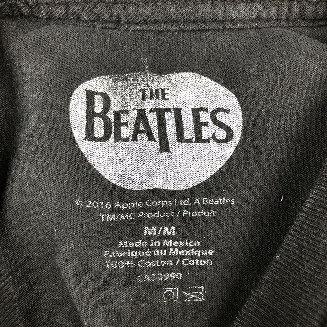 THE BEATLES Band T-shirt, Men's M size cotton black type Vintage Second Hand