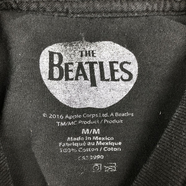 THE BEATLES Band T-shirt, Men's M size cotton black type Vintage Second Hand