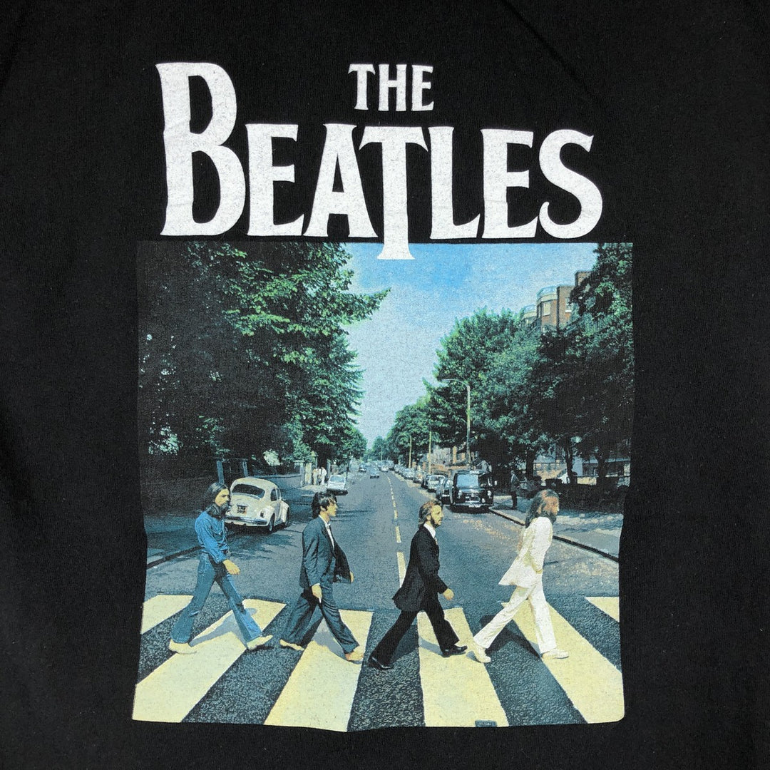 THE BEATLES Band T-shirt, Men's M size cotton black type Vintage Second Hand
