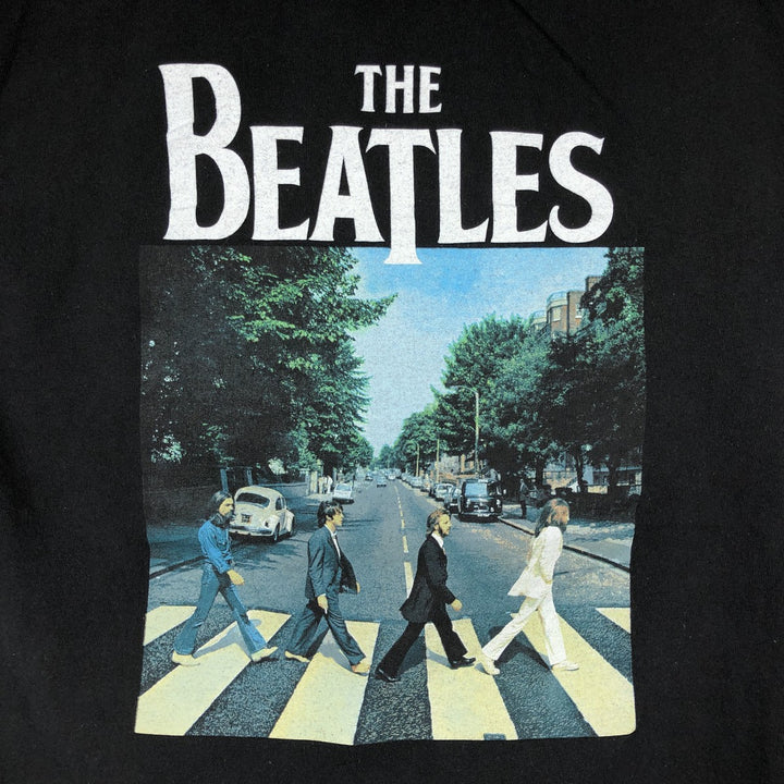 THE BEATLES Band T-shirt, Men's M size cotton black type Vintage Second Hand