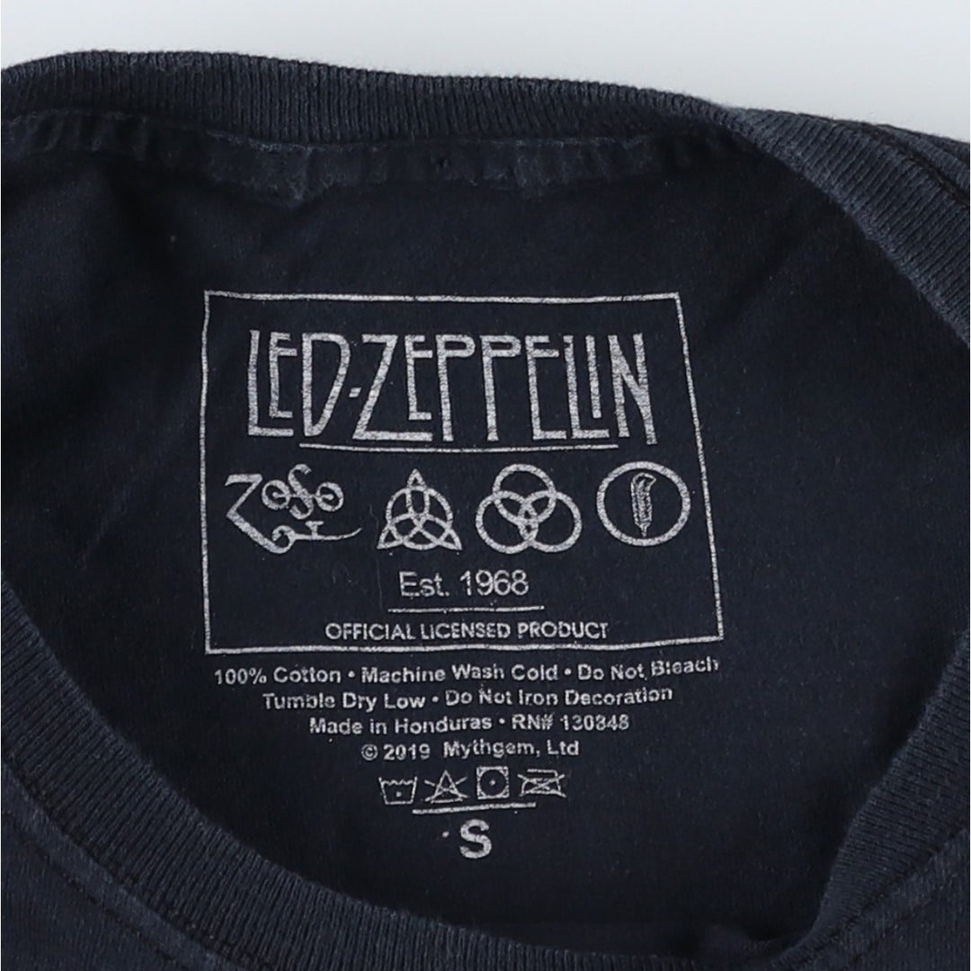 Led Zeppelin Band T-shirt, Band T, Men's S size cotton black type Vintage Second Hand