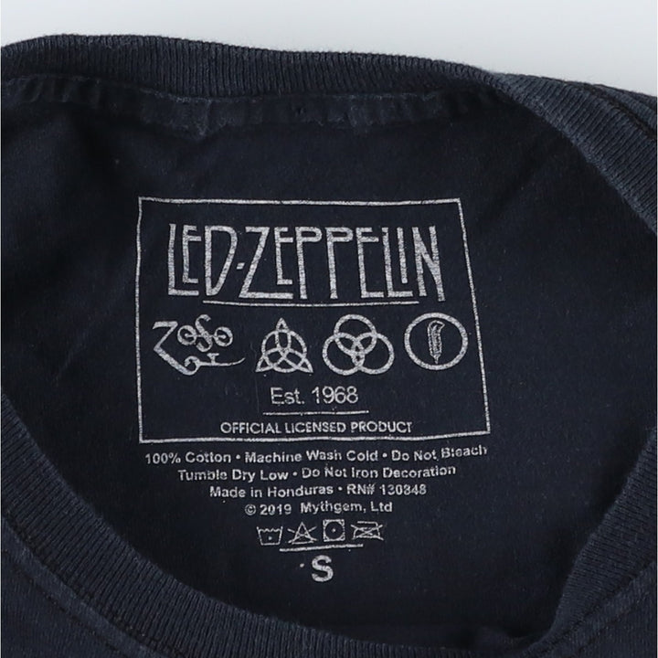 Led Zeppelin Band T-shirt, Band T, Men's S size cotton black type Vintage Second Hand