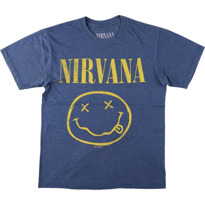 NIRVANA Nirvana Band T-shirt, Band T, Men's S size cotton blue type Vintage Second Hand
