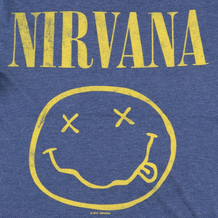 NIRVANA Nirvana Band T-shirt, Band T, Men's S size cotton blue type Vintage Second Hand