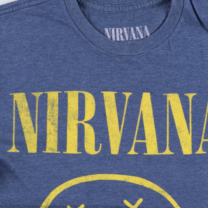 NIRVANA Nirvana Band T-shirt, Band T, Men's S size cotton blue type Vintage Second Hand