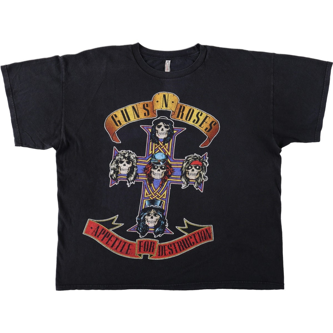 ALSTYLE HEAVY WEIGHT GUNS N' ROSES Band T-Shirt (Men's XXL equivalent) cotton black type Vintage Second Hand