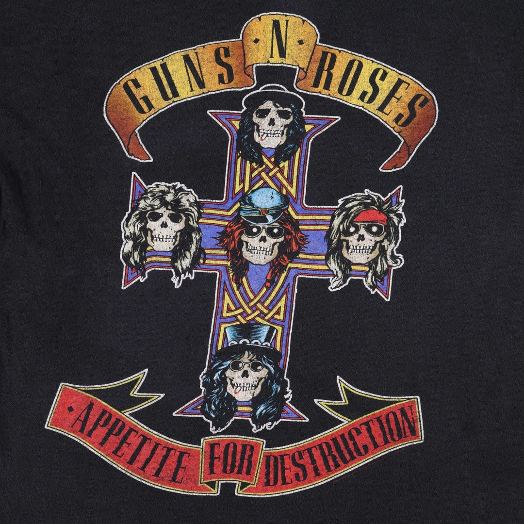 ALSTYLE HEAVY WEIGHT GUNS N' ROSES Band T-Shirt (Men's XXL equivalent) cotton black type Vintage Second Hand