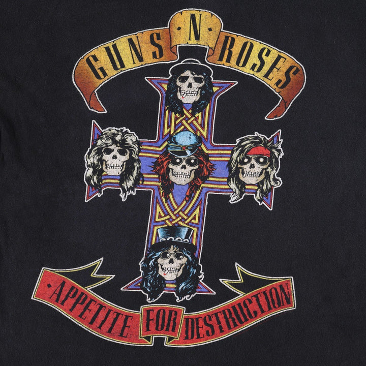 ALSTYLE HEAVY WEIGHT GUNS N' ROSES Band T-Shirt (Men's XXL equivalent) cotton black type Vintage Second Hand