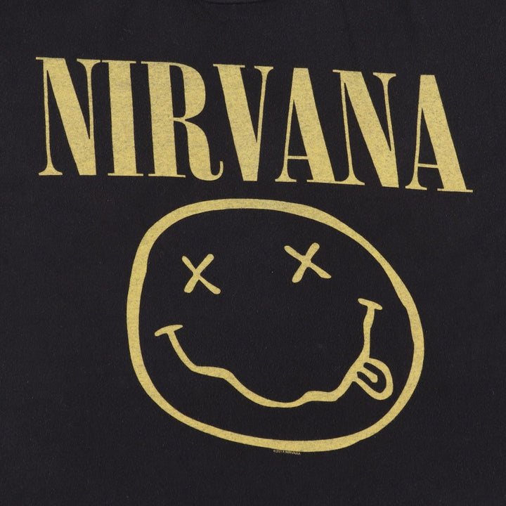 NIRVANA Nirvana Band T-shirt, Band T, Men's L size cotton black type Vintage Second Hand