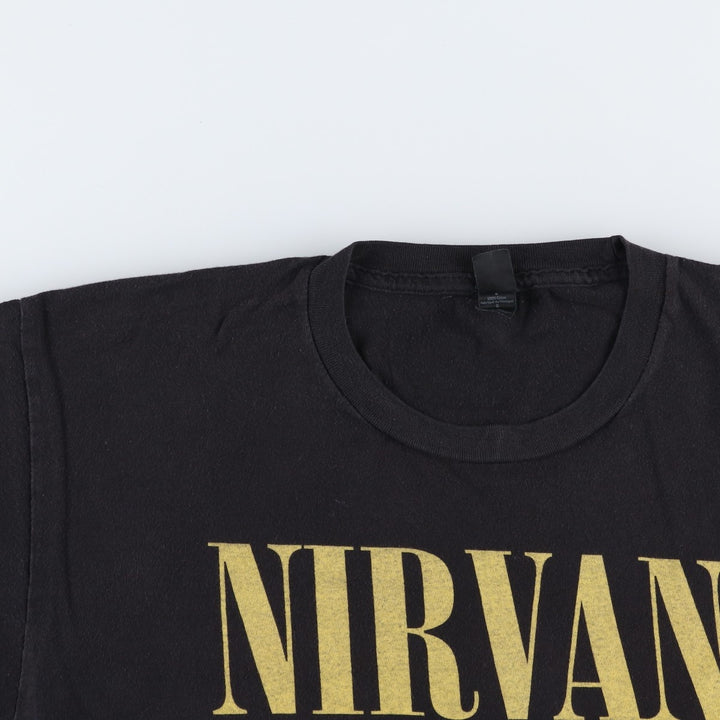 NIRVANA Nirvana Band T-shirt, Band T, Men's L size cotton black type Vintage Second Hand