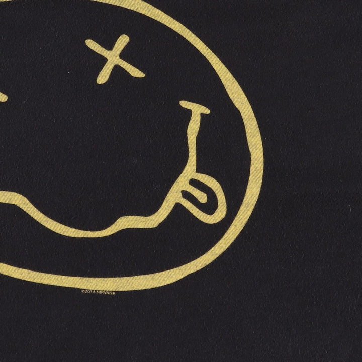 NIRVANA Nirvana Band T-shirt, Band T, Men's L size cotton black type Vintage Second Hand