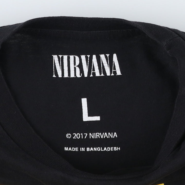 NIRVANA Nirvana Band T-shirt, Band T, Men's L size cotton black type Vintage Second Hand