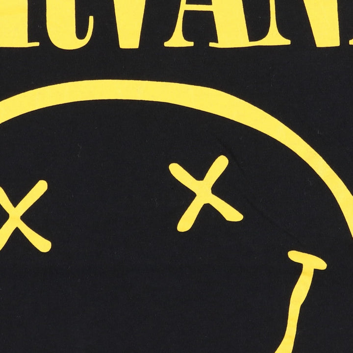 NIRVANA Nirvana Band T-shirt, Band T, Men's L size cotton black type Vintage Second Hand