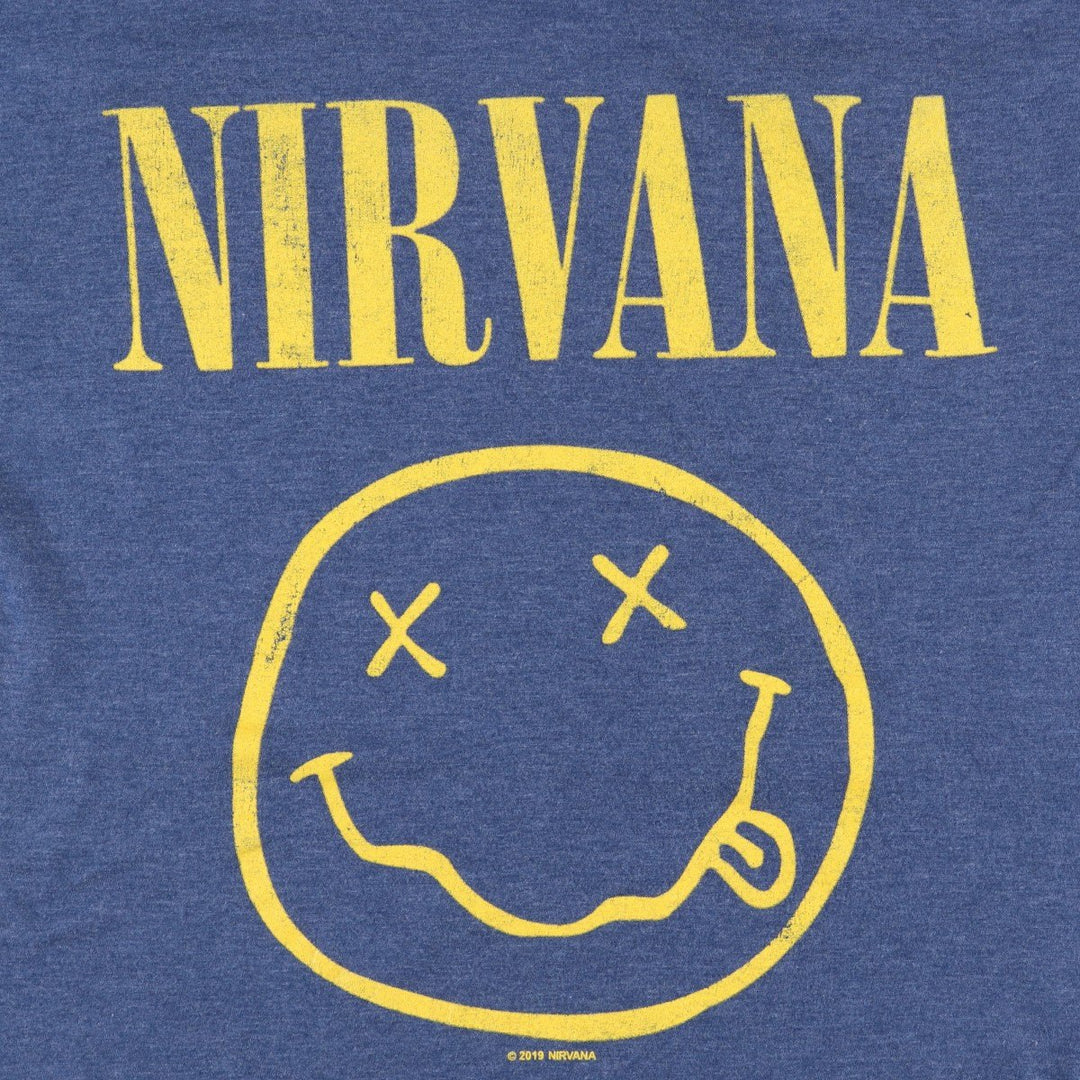 NIRVANA Nirvana Band T-shirt, Band T, Men's XL size cotton blue type Vintage Second Hand